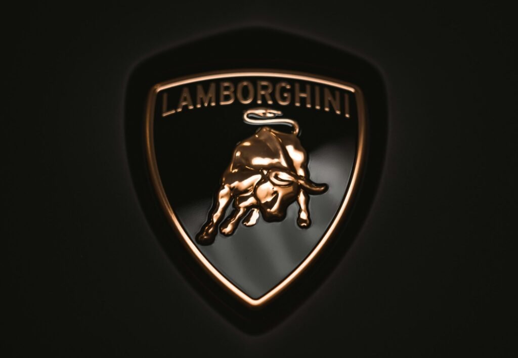 a lamb logo on a black background